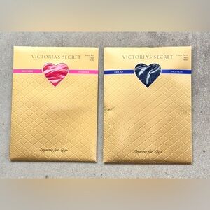 Vintage Victoria’s Secret Sz Large Lace Top Thigh High Stockings Red Navy Blue